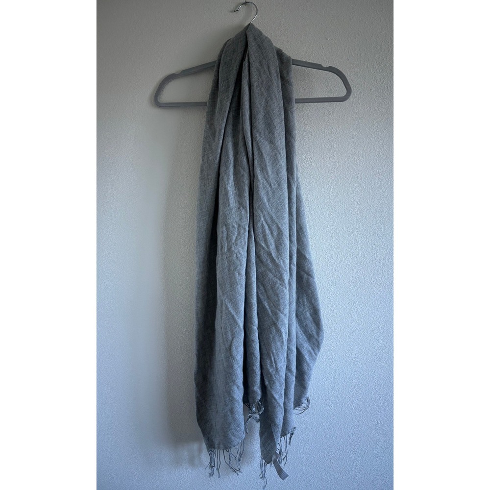 Nordstrom Scarf Wrap Stole Travel Gray Wool Cashmere Quiet Luxury Regency